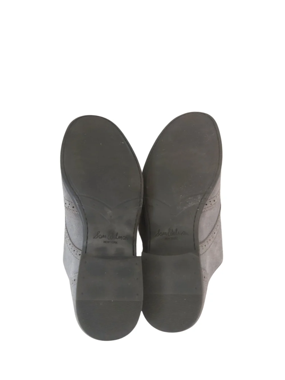 Sam Edelman Irving Oxfords Women's Classic Grey Suede Wingtip Loafers Size 8.5